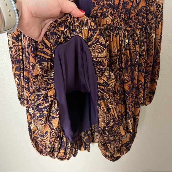 Ulla Johnson Mini Dress Small Wilhemina Celestial Orange Purple Floral Feminine - Picture 9 of 16